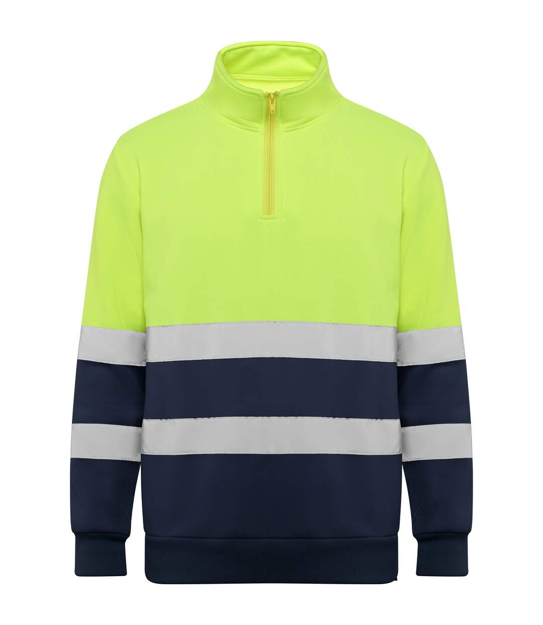 Sweat Spica Adulte Bleu Marine Jaune Fluo Roly Workwear-1