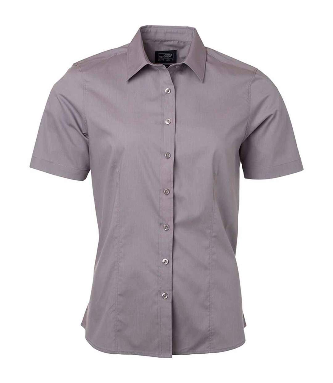 chemise popeline manches courtes - JN679 - femme - gris acier