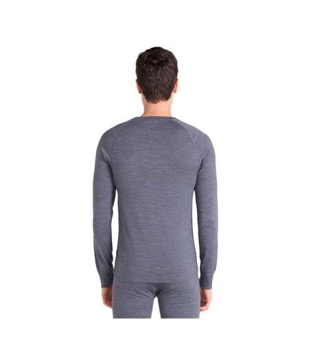 Mens Merino Wool Base Layer Top Grey Animal