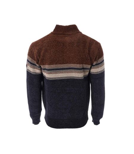 Pull Marine/Marron Homme RMS26 Chenille - L