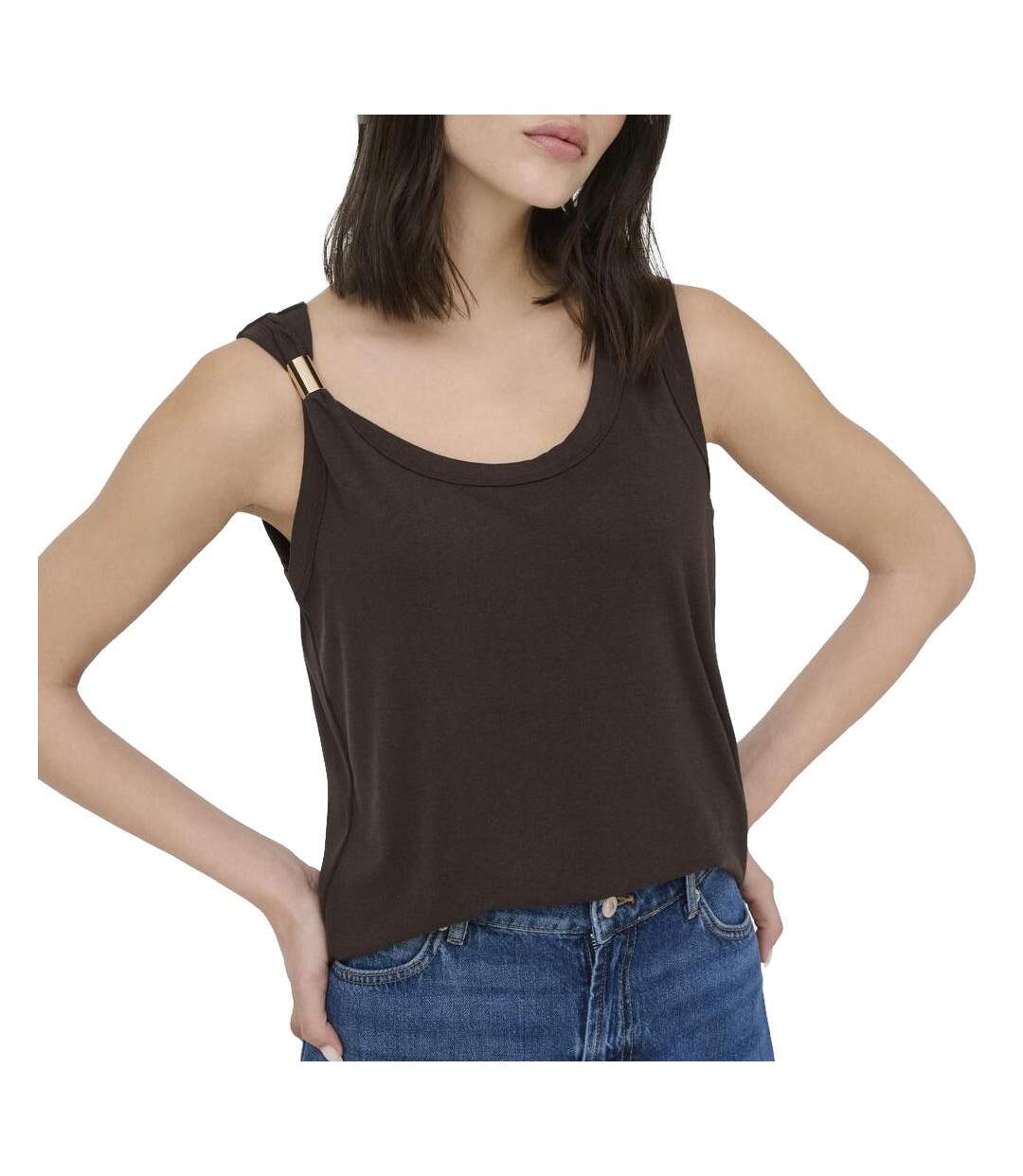 Débardeur marron femme jdy uffa-1