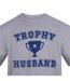 Mens Trophy Husband T-shirt Grey AWD-3
