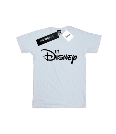 Disney Womens/Ladies Mickey Mouse Logo Head Cotton Boyfriend T-Shirt (Blanc) - UTBI37842