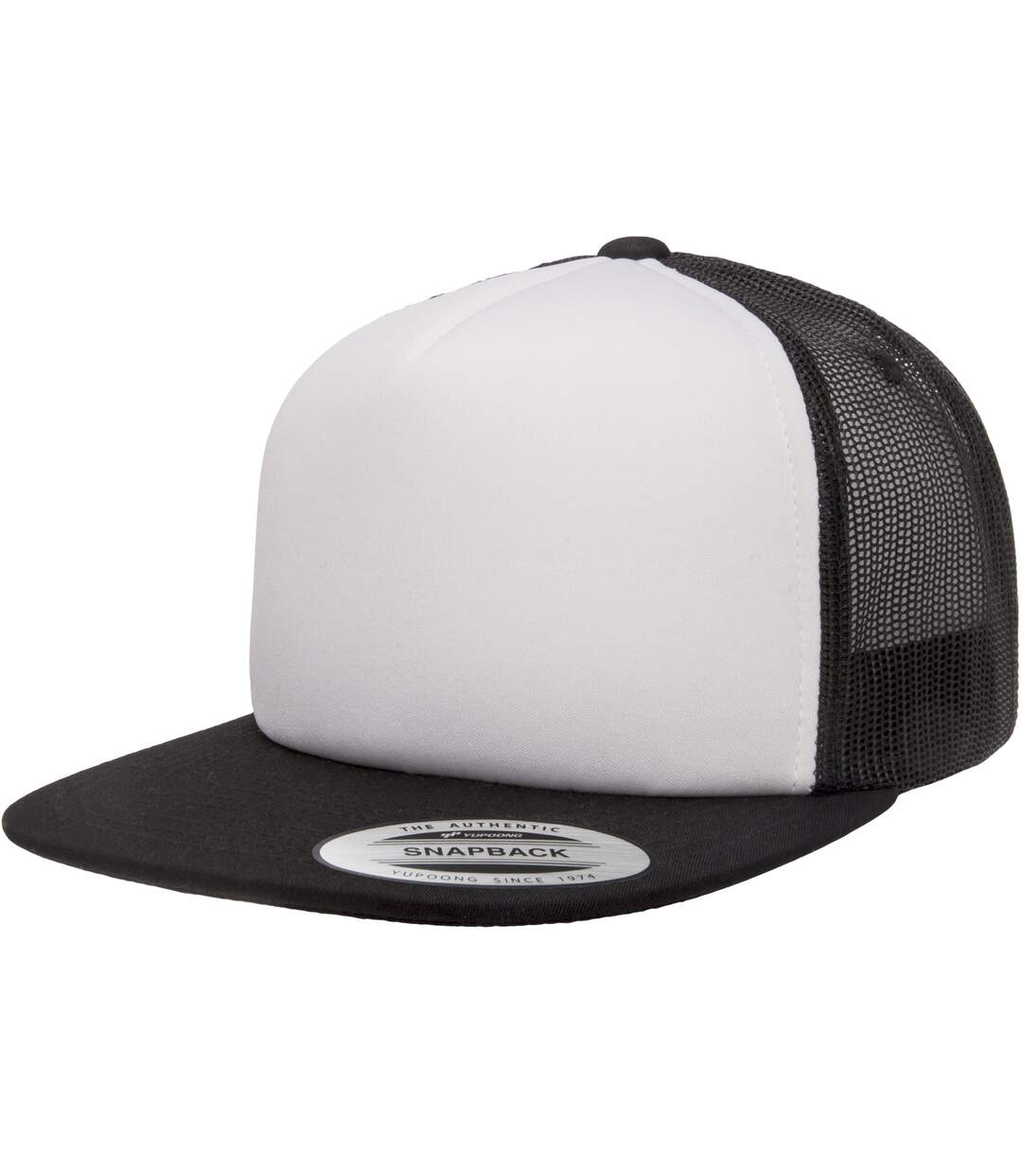 Casquette de camionneur adulte noir / blanc / noir Flexfit-1