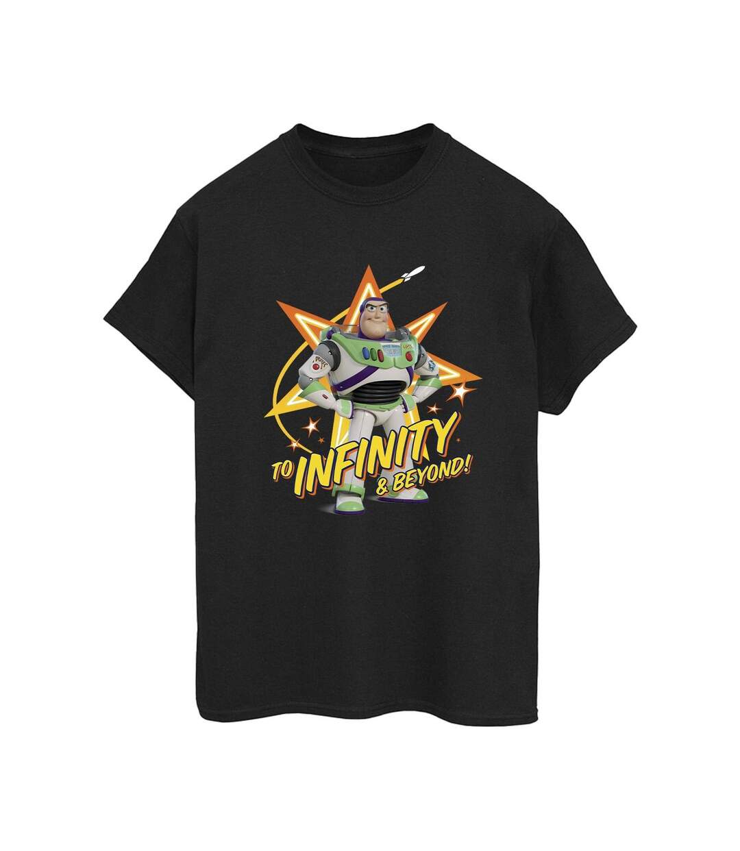 Disney Womens/Ladies Toy Story Buzz To Infinity Cotton Boyfriend T-Shirt (Noir) - UTBI46922-1