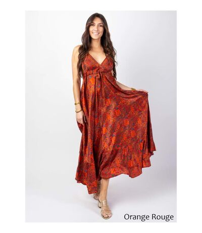 Robe longue bretelles AURELY motif floral Coton Du Monde