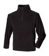 Henbury Mens 1/4 Zip Lightweight Inner Fleece Top (Black) - UTRW680