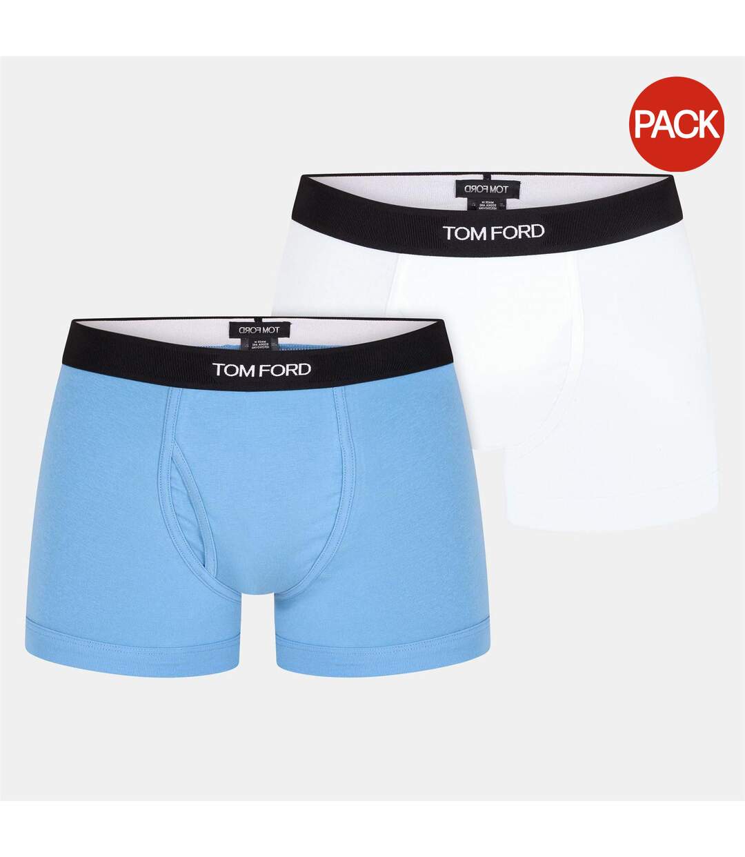Lot De 2  Boxers Motif/style Logo Homme Blanc Bleu Ciel Tom Ford-1
