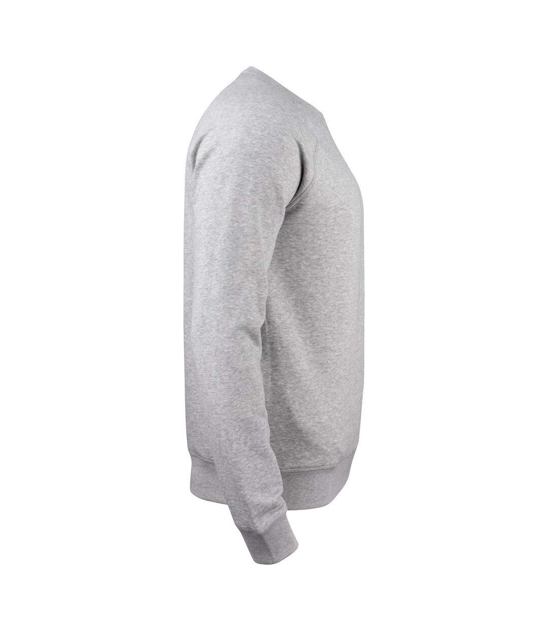 Mens Premium Melange Sweatshirt Grey Melange Clique-4