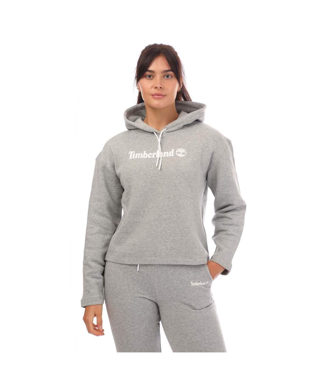 Womens/ladies northwood hoodie grey heather Timberland-1