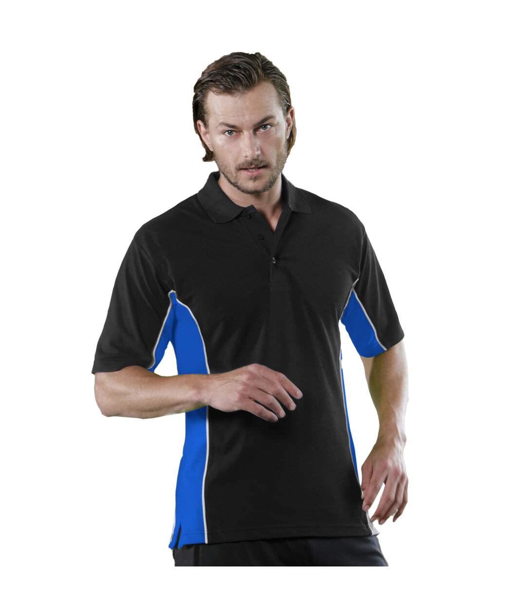 Polo à manches courtes homme noir/bleu roi/blanc GAMEGEAR-3