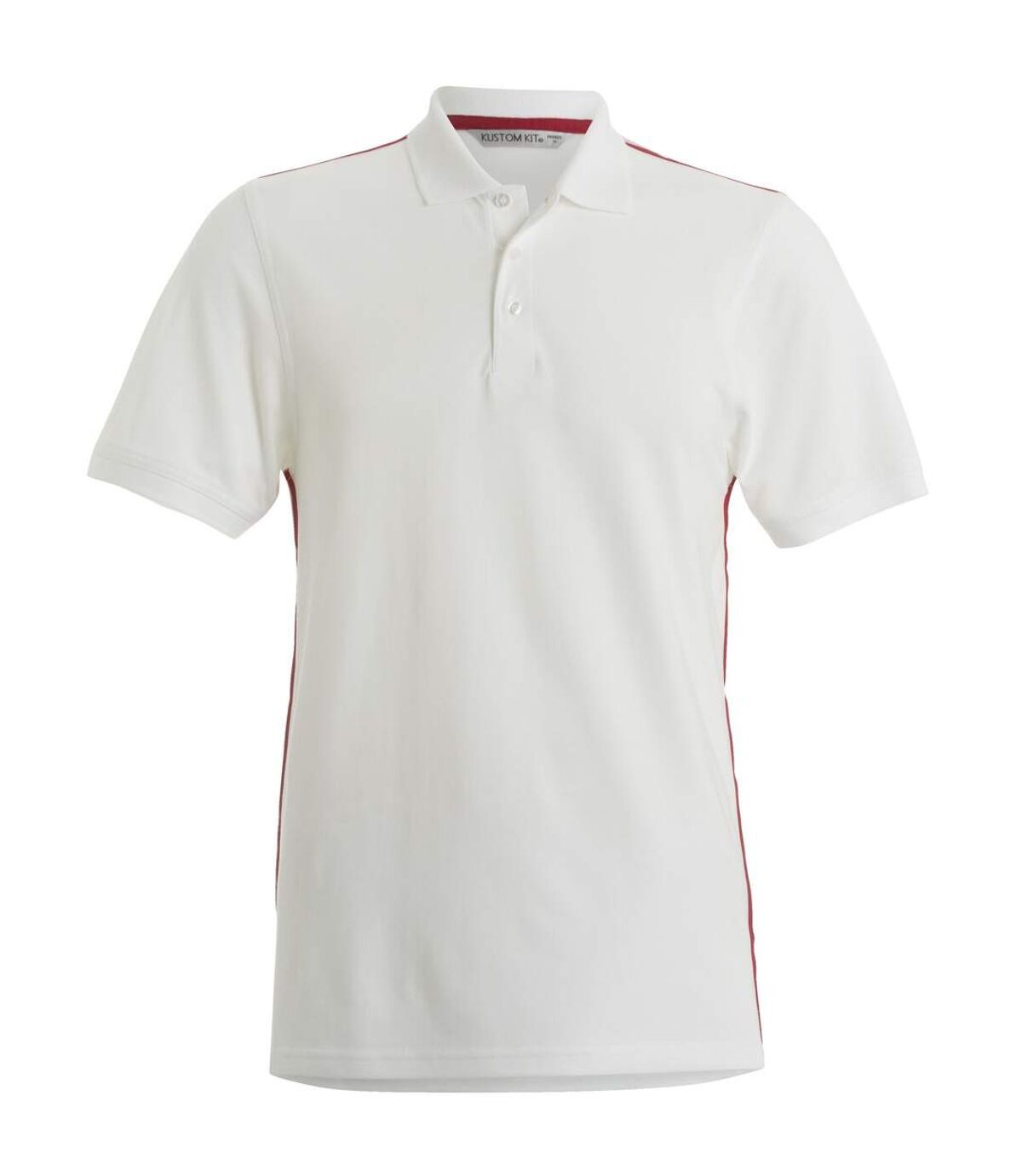 Kustom Kit - Polo à manches courtes et coupe cintrée - Homme (Blanc/Rouge) - UTRW3912