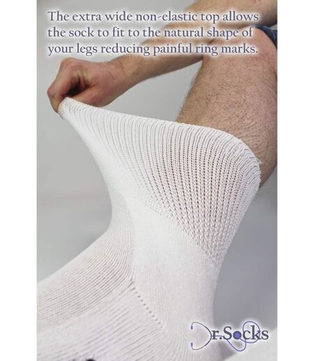 4 Paires Chaussettes Diabétiques Antidérapantes, Chaussettes Bambou Extra Large