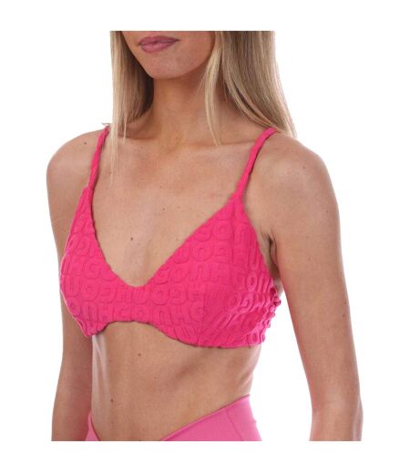 Womens/ladies Triangle Bikini Top Pink Hugo