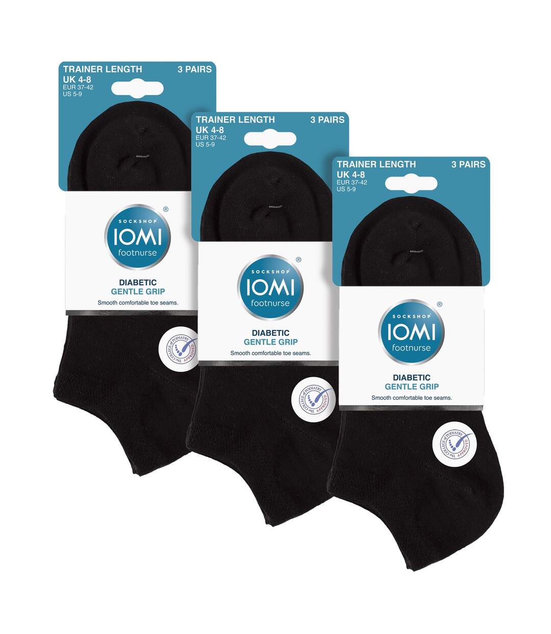 9 Pack Womens Diabetic Trainer Socks | Wide Ankle Socks for Swollen Feet-2