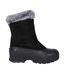 Womens/ladies Snowdrift Suede Faux Fur Lined Snow Boots Black Mountain Warehouse-4