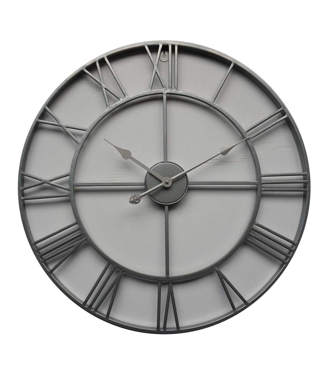 Skeleton wall clock 70cm x 5cm x 70cm silver Hill Interiors-1