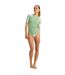 Womens/ladies Graphic Print Fitted Rash Guard Green Roxy-1