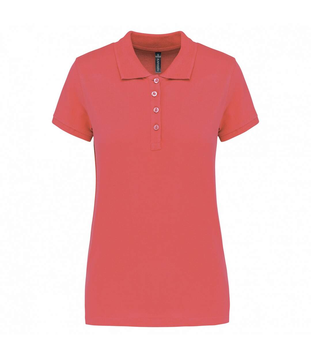 Womens/ladies pique polo shirt true coral Kariban