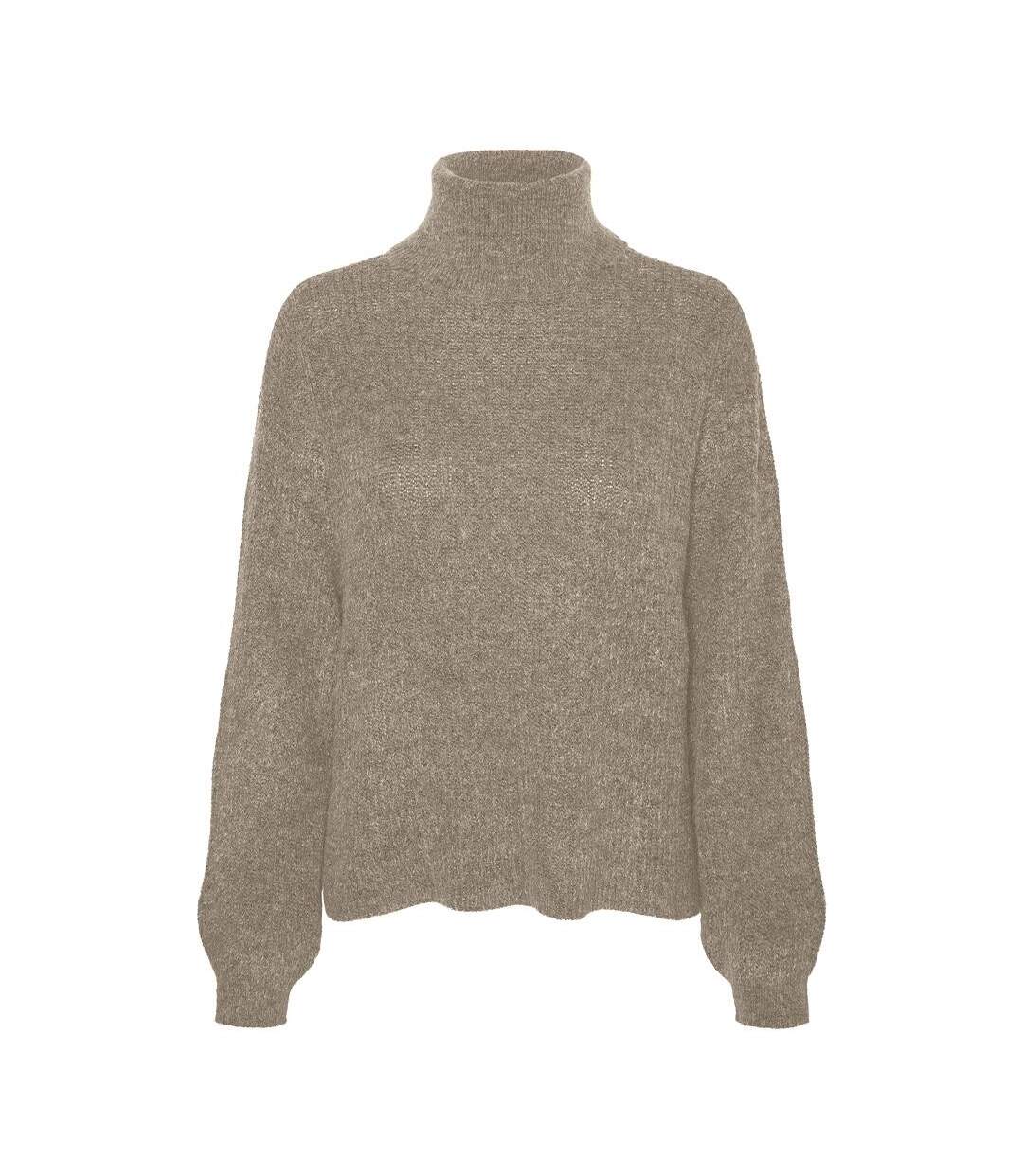 Pull beige femme vero moda mili-1