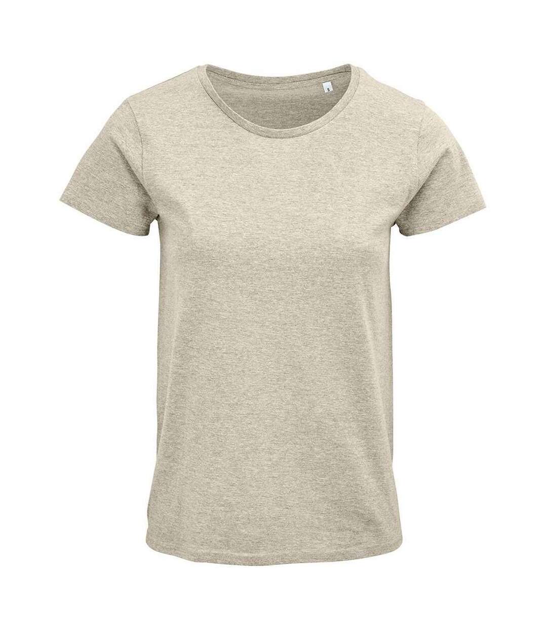 Womens/ladies crusader heather organic t-shirt beige SOLS