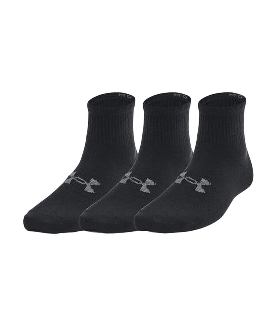 x3 Paires de Chaussettes Noires Homme Under Armour Qtr - 18