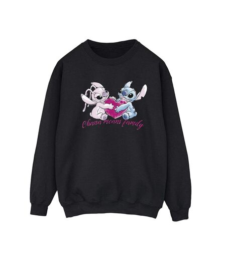 Disney - Sweat LILO AND STITCH OHANA HEART WITH ANGEL - Femme (Noir) - UTBI22847