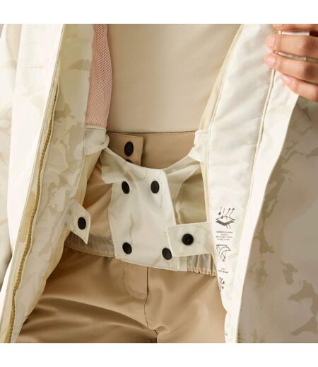 Blouson De Ski À Capuche Ajustable Motif/style Effet Craquelé Snowline Femme Blanc Cassé Imprimé Dare 2B