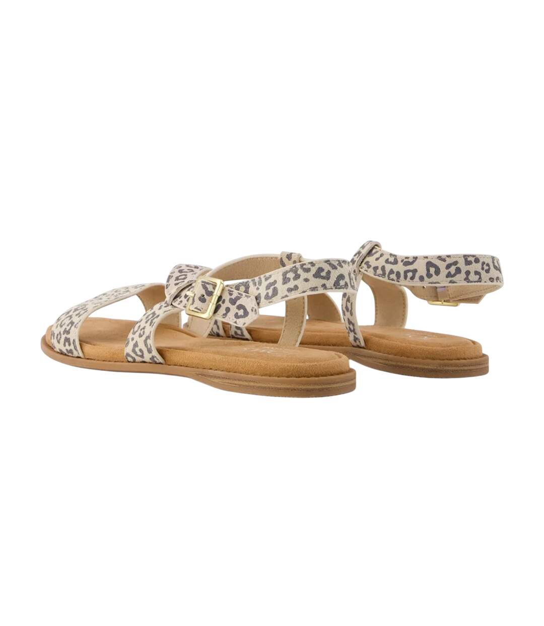 Womens/ladies March Leather Sandals Oatmeal Toms-2