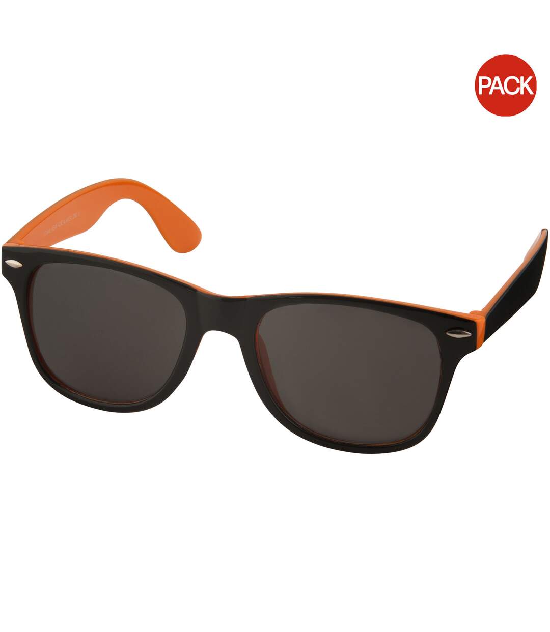 Bullet Sun Ray Sunglasses - Black With Colour Pop (Pack of 2) (Orange/Solid Black) (14.5 x 15 x 5 cm) - UTPF2509-1