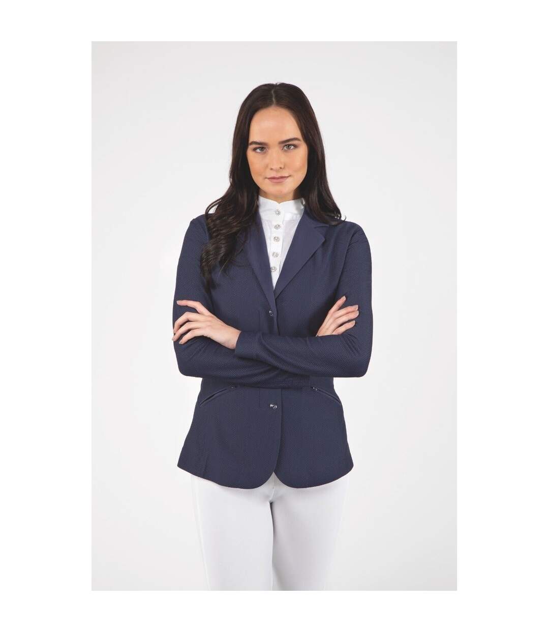 Womens/ladies Goldhawk Show Jumping Jacket Navy Aubrion-3
