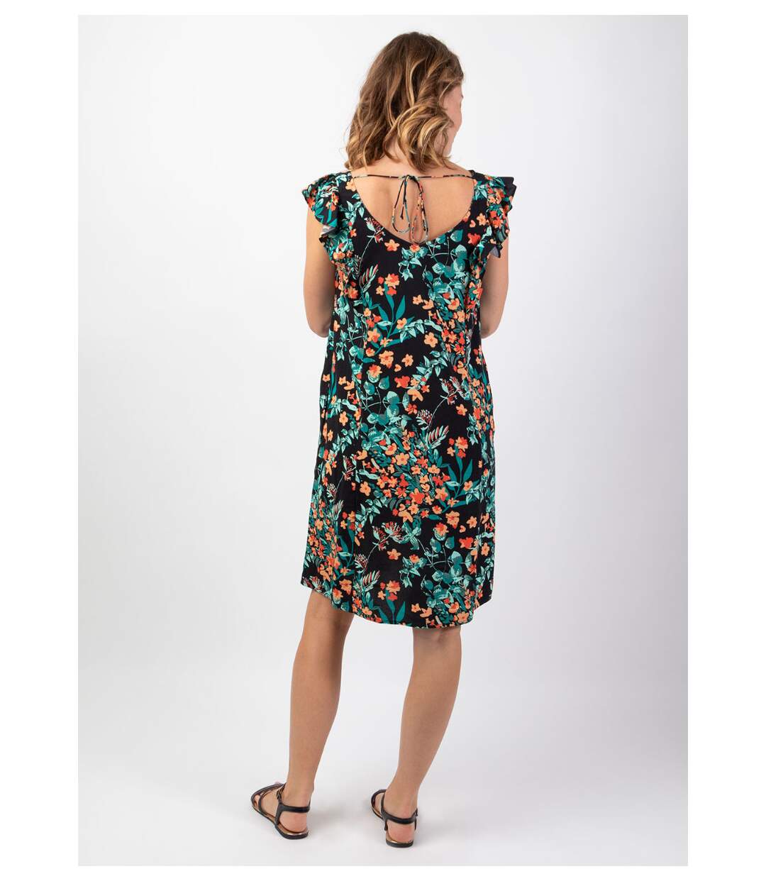 Robe courte d'été femme  ZOLA motif floral Coton Du Monde