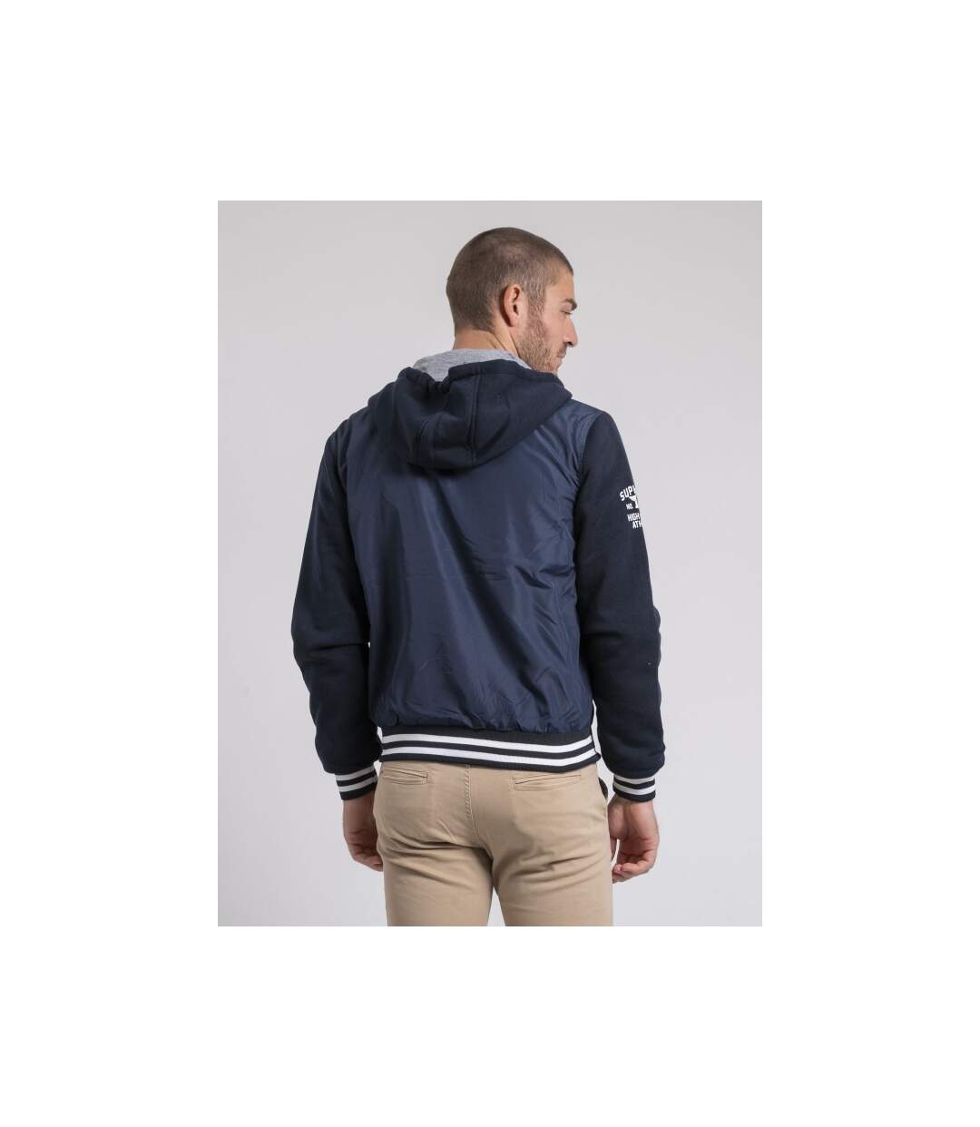 Blouson bimatière capuche ZOUX-2