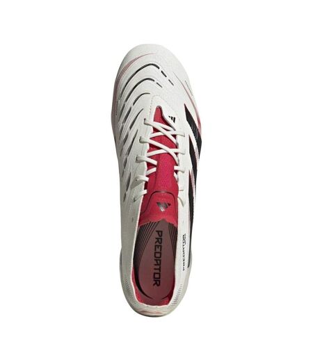 Mens  Stripes Soft Ground Football Boots Off White Black Predator