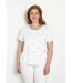 T-shirt uni strass col rond manches courtes-1