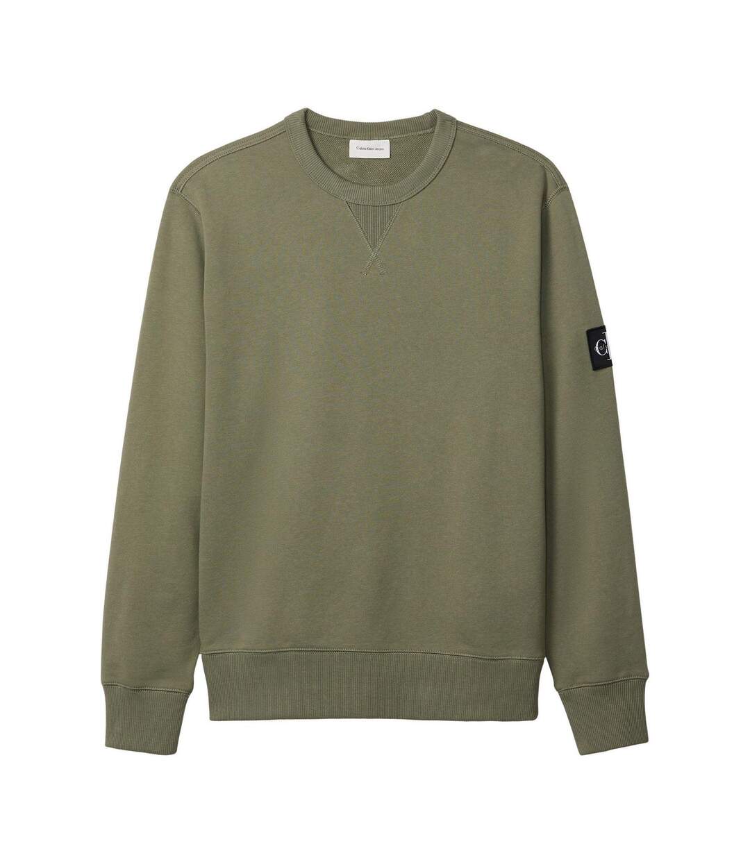 Sweat Motif/style Badge Homme Vert Lichen Foncé Calvin Klein-1