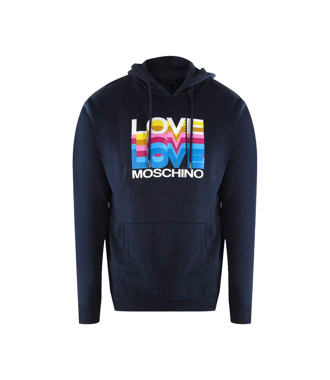 Sweat À Capuche Motif/style Multiples Logos Femme Bleu Marine Foncé Love Moschino-1