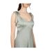 Womens/ladies Satin Tie Shoulder Bridesmaid Maxi Dress Sage Green Deluxe-3