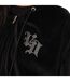 Sweat zippé à capuche femme en velours avec poches et strass Diams Vondutch-2