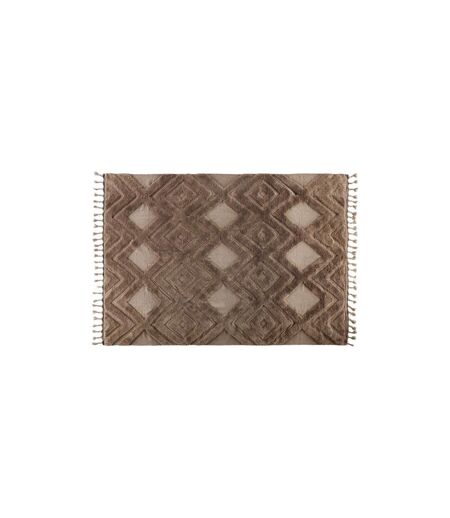 Tapis Déco en Laine Dahlia 200x300cm Marron Foncé