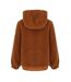 Womens/ladies Teddy Fleece Reversible Jacket Caramel Brown Firetrap-2