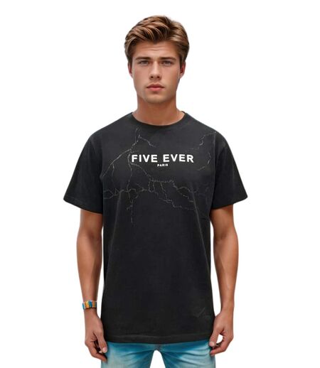 T-Shirt Noir Homme à  Manches Courtes - Col Rond et Design élégant