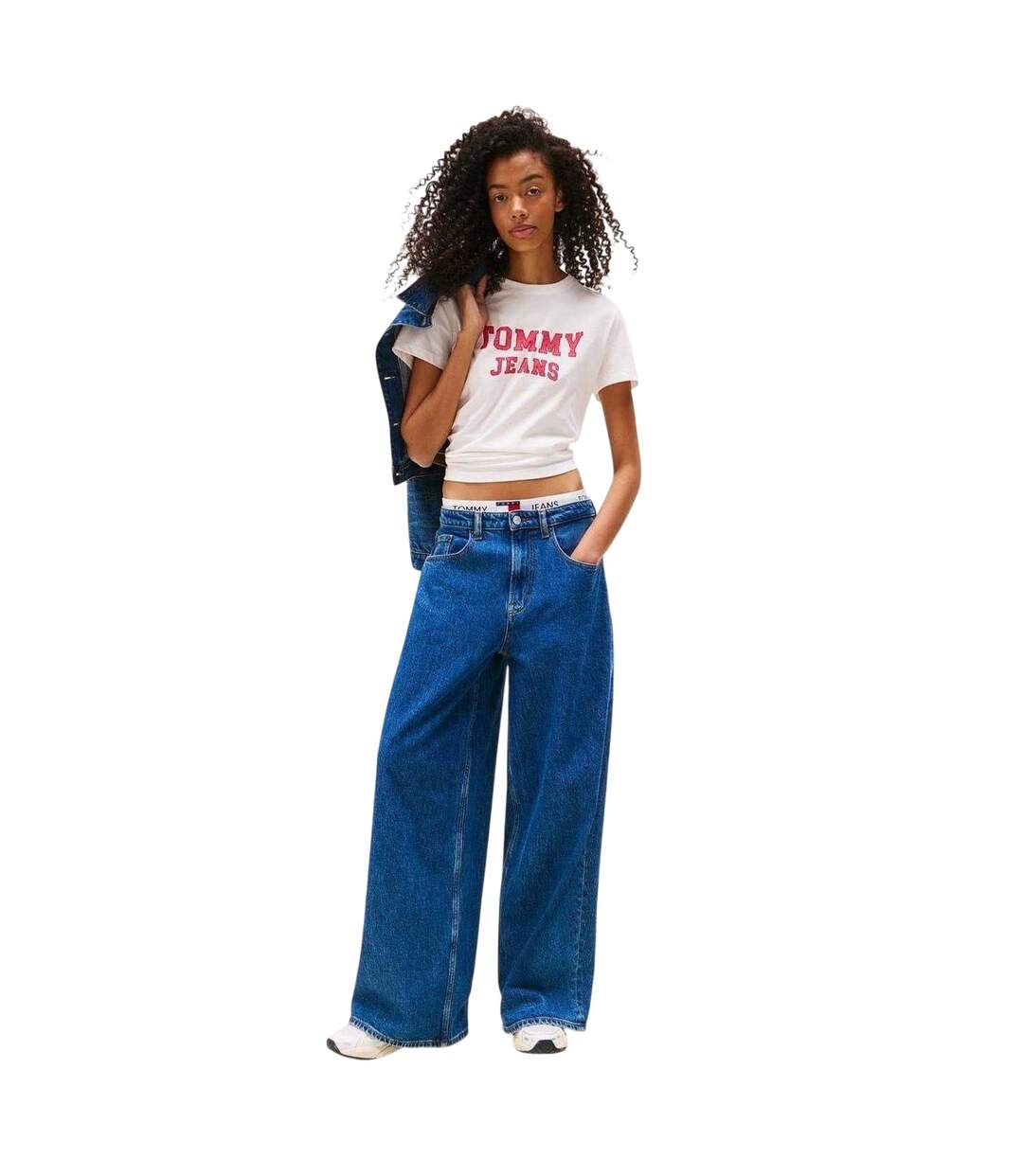 T-shirt Motif/style Universitaire Femme Écru Tommy Jeans-1