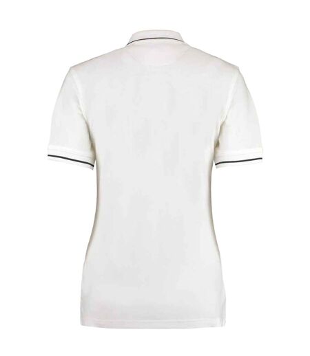 Polo St Mellion Femme Blanc Bleu Marine Kustom Kit