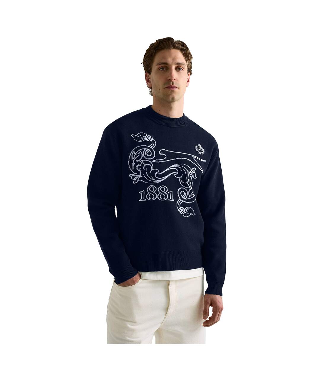 Sweat Décontracté Motif/style Logo Brodé Homme Bleu Slazenger-4
