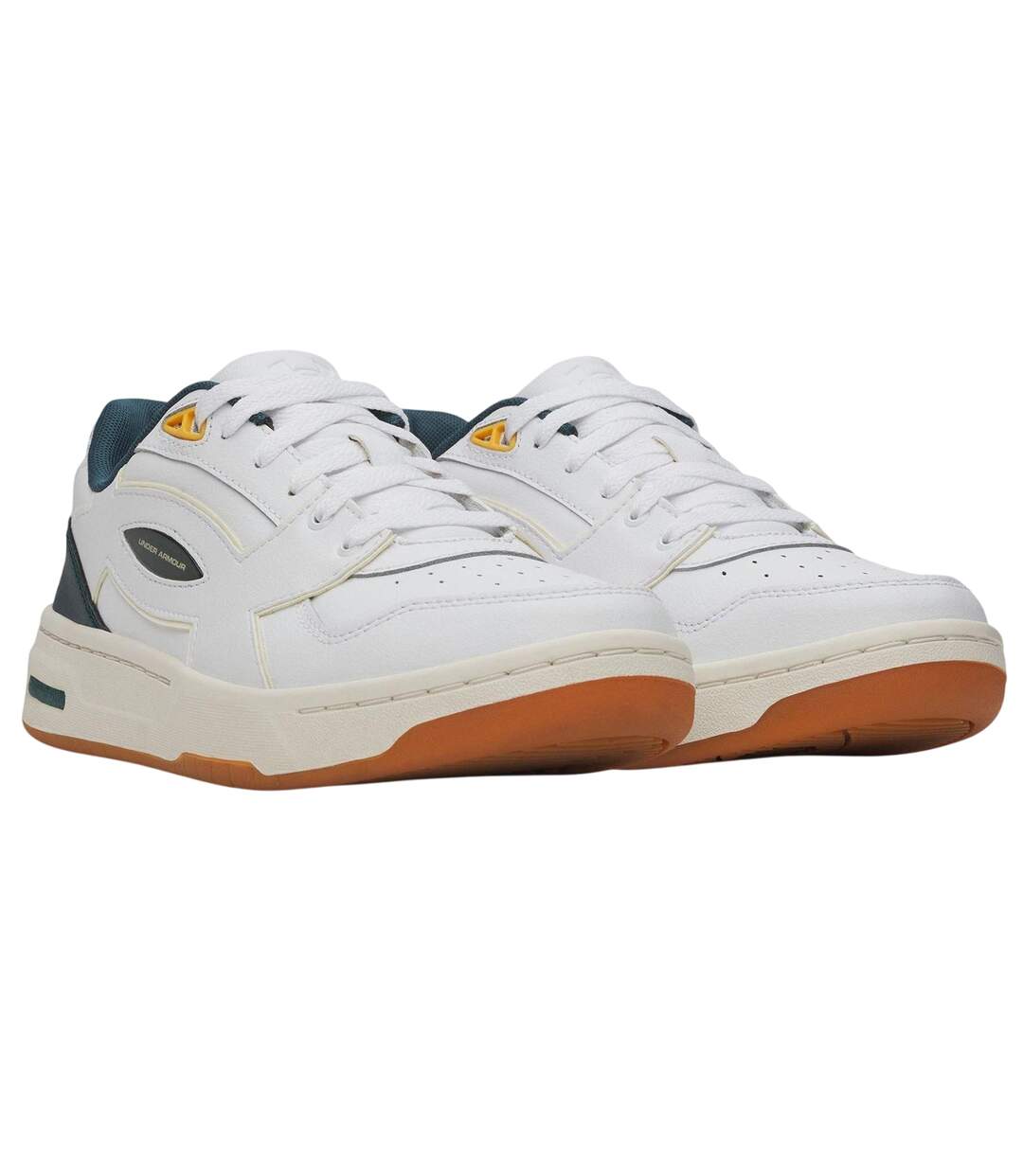 Mens Low Cut Trainers White Green Under Armour-4