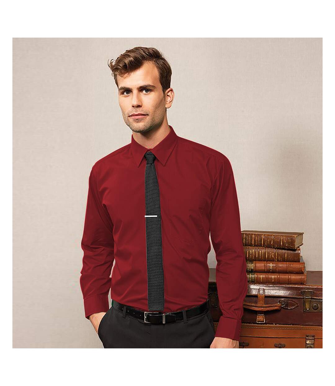 Chemise formelle  homme bordeaux Premier