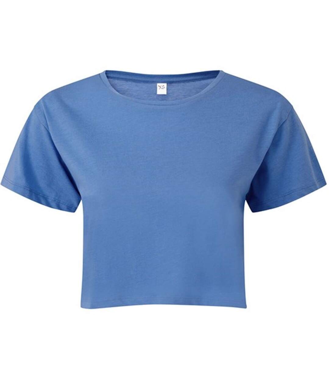 T-shirt court crop top - Femme - TR019 - bleu cornflower-1