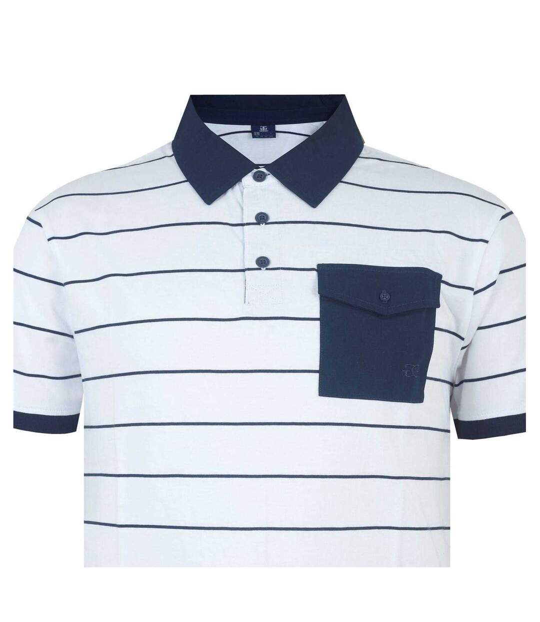 Polo Motif/style À Rayures Homme Blanc Bleu Marine Giorgio-4