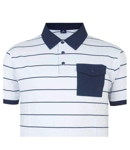 Polo Motif/style À Rayures Homme Blanc Bleu Marine Giorgio
